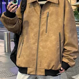 HERE&NOW Men Spread Collar Solid Bomber Jacket image 4