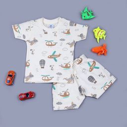 V-Mart Boys Printed Round Neck Pure Cotton T-Shirt With Shorts-picture-33