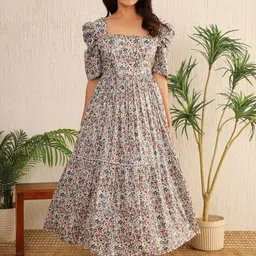 NOUN Floral Print Fit & Flare Maxi Dress image 3