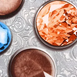 Shadowkart Grey & Blue Wooden Mudda Pouffe Ottoman image 4