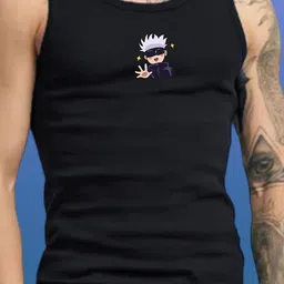 Uniplanet store Printed Scoop Neck Gym Vest UVM-LG-JUJU-CROSS-BLK-S image 2