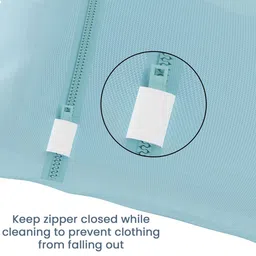 Aura 3Pcs Blue Reusable Mesh Laundry Bags With Zipper image 4