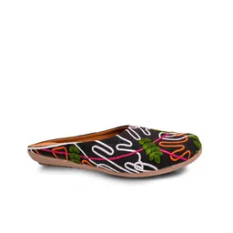 NYTY20 Women Mules with Embroidered Flats image 4
