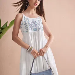 Vishudh Women Shoulder Straps Fit & Flare Dress-picture-16