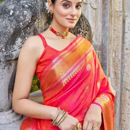 DIVASTRI Woven Design ZariSaree image 4