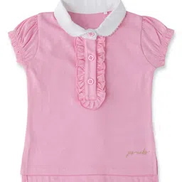 BAESD Girls Polo Collar Puff Sleeves Cotton T-shirt-picture-50