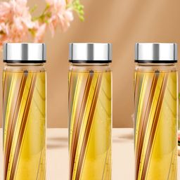 BOROSIL Artisan Series Prism Transparent 3 Pieces Glasses Printed Water Bottles 550 ml-picture-16