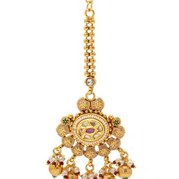 Shining Jewel - By Shivansh Gold-Plated Kundan Studded Jewellery Set image 2