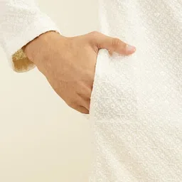 diwas by manyavar Men Embroidered Viscose Rayon Straight Kurta image 4