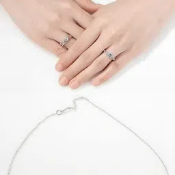 Teeragaj Set Of 2 Stainless Steel Stone-Studded Adjustable Finger Ring-image-84