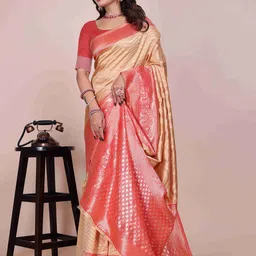 Moda Rapido Woven Design Zari Silk Cotton Saree image 2