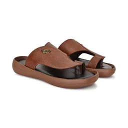 REAL BLISS FOOTWEAR Men Tan Casual Synthetic Leather Slip-On Comfort Sandals image 2
