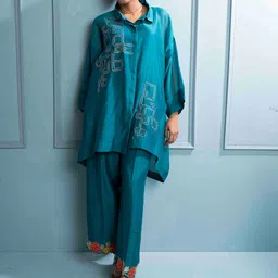 The White Tree Studio Embroidered Shirt & Trousers With Inner Co-Ords image 2