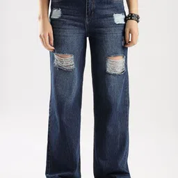 zayla Women Jean Flared High-Rise Highly Distressed Light Fade Jeans-picture-23