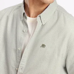 Aeropostale Micro Checks Button-Down Collar Pure Cotton Casual Shirt image 4