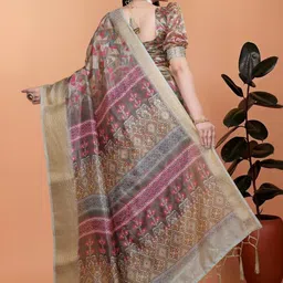 Eecoo Zari Silk Blend Handloom Patola Saree image 2