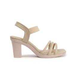 AROOM Women Square Toe Striped Block Sandals image 5