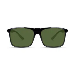 Being Better Unisex Green Lens & Black Rectangle Sunglasses with image 4