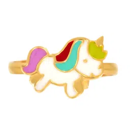 BHIMA 22K BIS Hallmark 916 Purity Yellow Gold Unicorn Kids Ring-picture-30