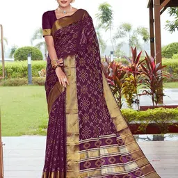 JUST FASHION Bandhani Printed Zari Bandhani Saree image 1