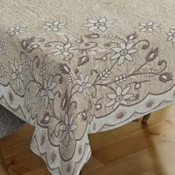 Sun Rise Peach-Coloured Floral 6-Seater Table Cover image 2