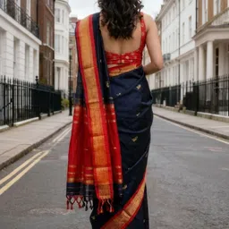 A S CREATION Woven Design Zari Silk Cotton Handloom Paithani Saree image 2