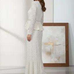 MARC LOUIS Self Design Top With Skirt Co-Ords image 3