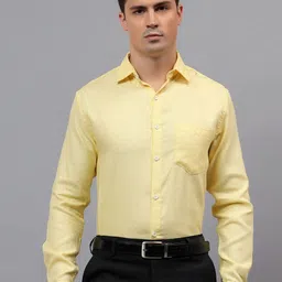 Vida Loca Men Smart Slim Fit Textured Spread Collar Cotton Formal Shirt-picture-16
