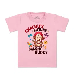 Arvesa Kids Printed V-Neck Applique T-shirt-picture-58