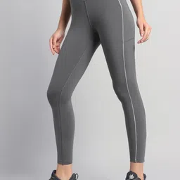 CULT Women's Dark Grey Train and Flow Cotton Tights-picture-15