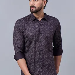 Putra Men Standard Fit Floral Printed Spread Collar Cotton Casual Shirt-picture-28