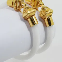 SATTIK Women Pack Of 2 Brass Gold-plated Shakha Pola Bangles-image-29