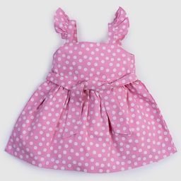 MeeMee Girls Polka Dot Printed Fit & Flare Dress-picture-8