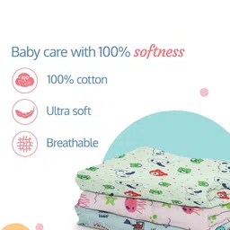 LuvLap Pack Of 7 Ultra Soft Pure Cotton Wash Cloths image 5