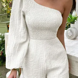 LULU & SKY Women Self Design One Shoulder Playsuit Jumpsuit-picture-33