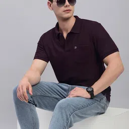 LUX PARKER Men Pack of 2 Solid Polo Collar Cotton Slim Fit T-shirts image 2