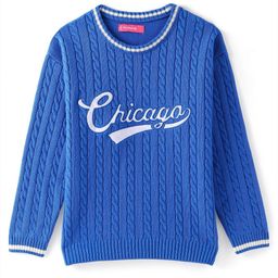Honeyhap Girls Cable Knit Round Neck Long Sleeves Pullover-picture-30