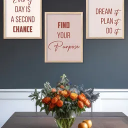 Kotart White & Brown 3 Pieces Abstract Printed Wooden Wall Arts-picture-21