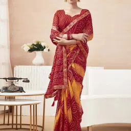 Styleveda Bandhani Poly Georgette Saree image 5