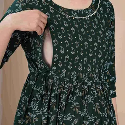 UrbanRang Floral Print Maternity Maxi Dress-picture-12