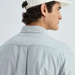 GANT Classic Vertical Striped Button-Down Collar Oxford Cotton Casual Shirt image 5