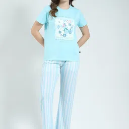 Monte Carlo Floral Printed Round Neck Night Suit-picture-34