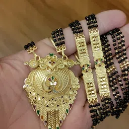 niva fashion Gold-Plated Brass Artificial Stones Mangalsutra-picture-35