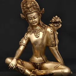 Exotic India Gold-Toned Lord Vedic Religious Brass Idol Showpiece-image-24