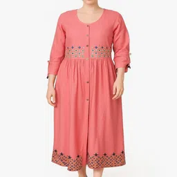 Silakaari Scoop Neck Shirt Midi Dress-picture-38