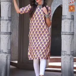 arangya Women Geometric Printed Indie Prints Crepe Kurta-picture-19