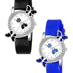 CSAMON Women Set Of 2 Embellished Dial & Regular Straps Analogue Watch 328 BLK315 BLU315-picture-48