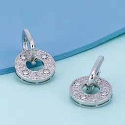 Kushal's Fashion Jewellery Rhodium-Plated Party Zircon Classic Drop Earrings-picture-13
