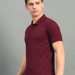 THE CASUALS Men Printed Polo Collar T-shirt image 2