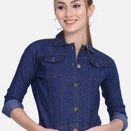 DIMPY GARMENTS Women Lightweight Denim Jacket with Embroidered-picture-46